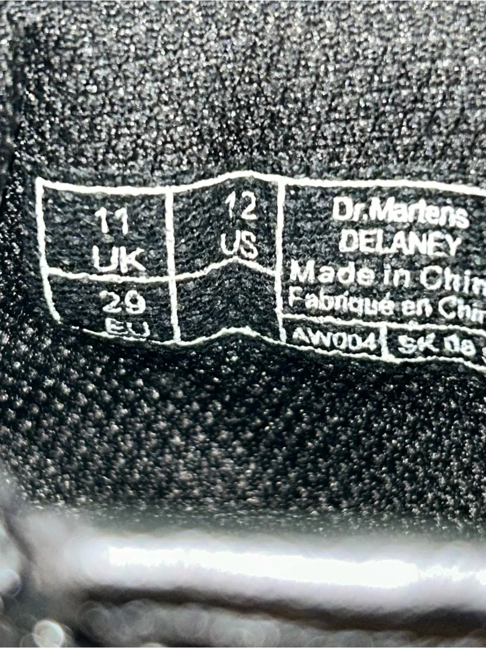 Dr. Martens toddlers Black Leather Combat Ankle Boots Lace-Up Zip US 12